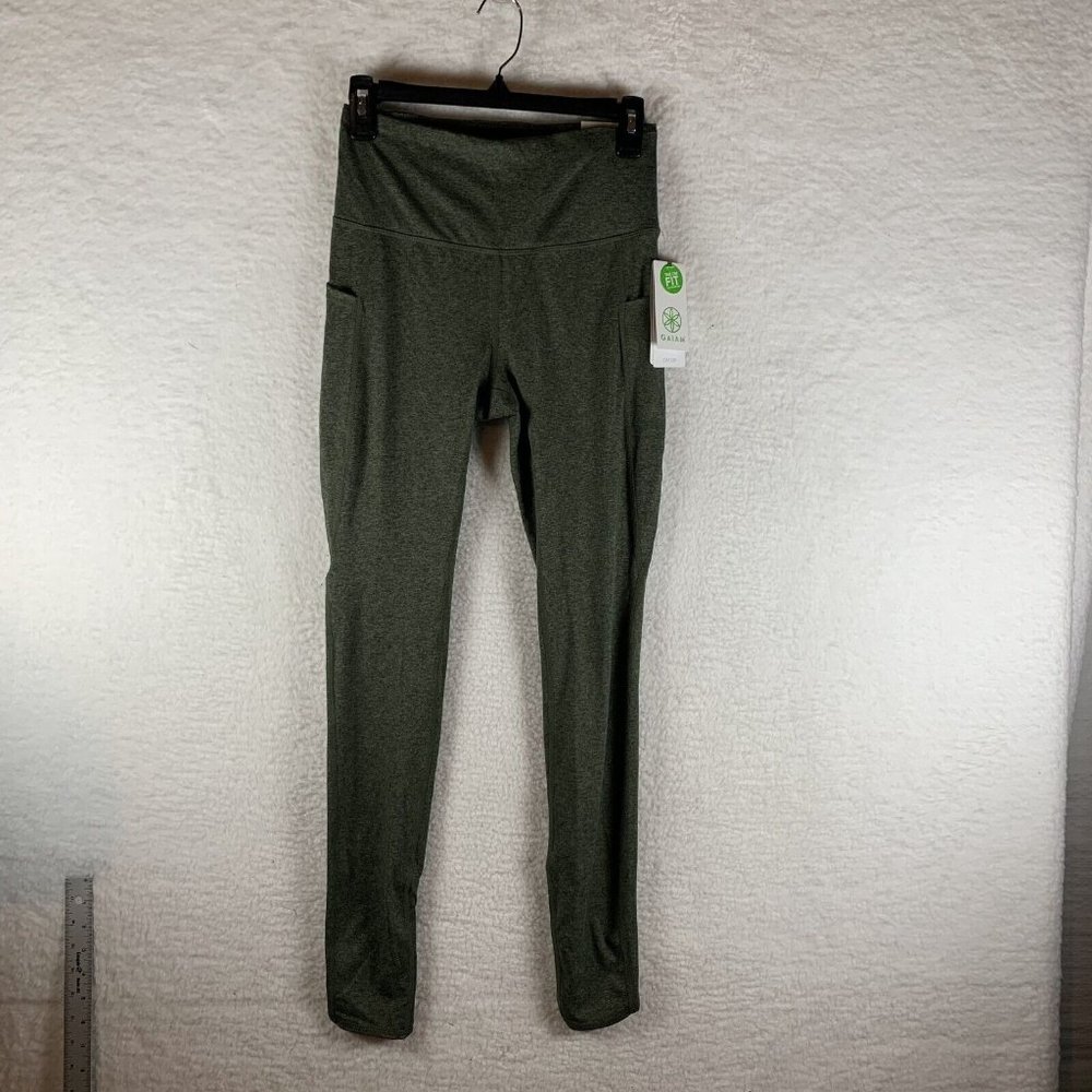Gaiam Petal Marled Ankle Legging Womens Small‎ Climbing Ivy Heather Stretch 6887